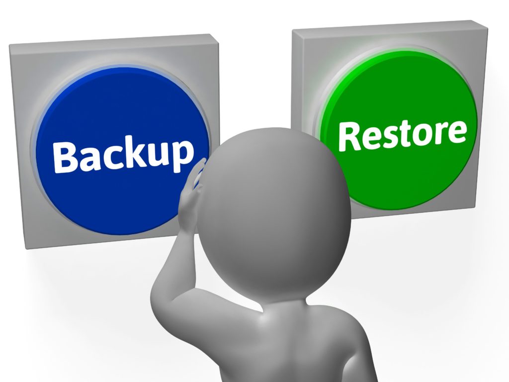 Backup Restore Buttons Showing Data Archive Or Recovery
